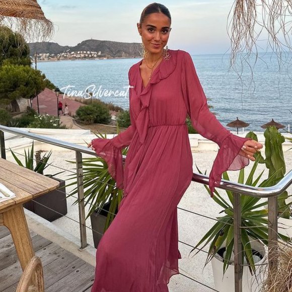 BLOGGER'S FAVE! Zara Ruffled Midi Dress NWT - Picture 3 of 16